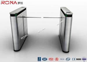 China Shopping Mall Drop Arm Turnstile Gate 304 Stainless Steel 2 RFID Readers Windows on sale