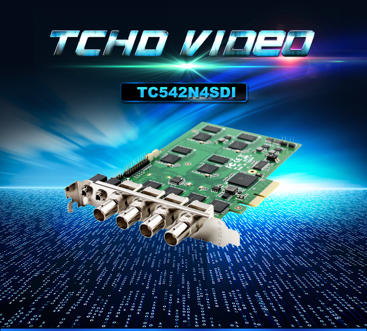 PCIe 4U SDI H.264 4 Channel Video Capture Card For CCTV Camera