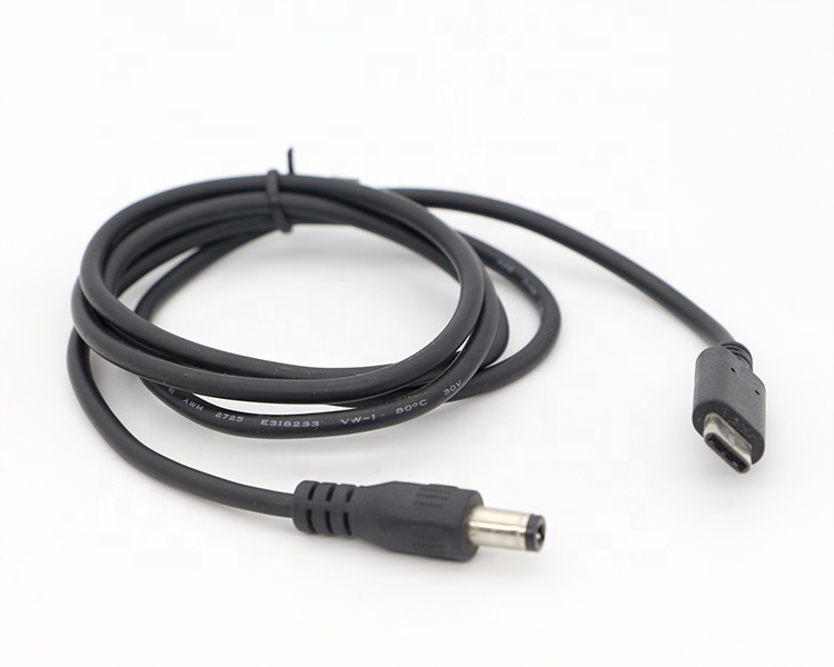 Custom USB 3.1 Type C Male to DC 5.5x2.5mm Male Jack Power Charger Power Cable for Laptop