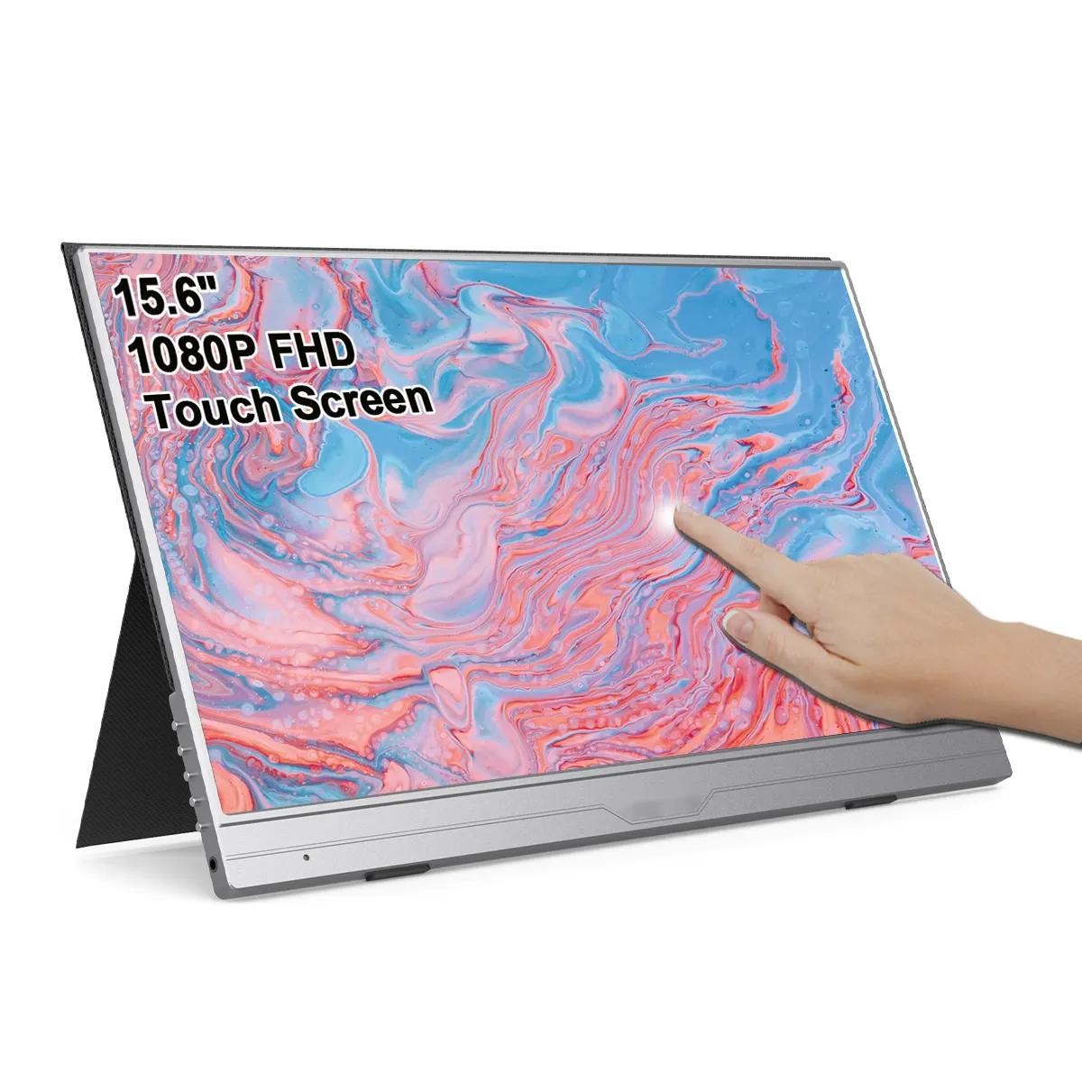 FHD IPS 15.6-Inch Portable Touch Monitor For Laptop PC PS Tablet With Case