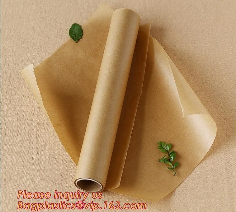 Bleached with Unbleached Greaseproof Paper for food wrapping,Environmental friendly and green greaseproof food packaging