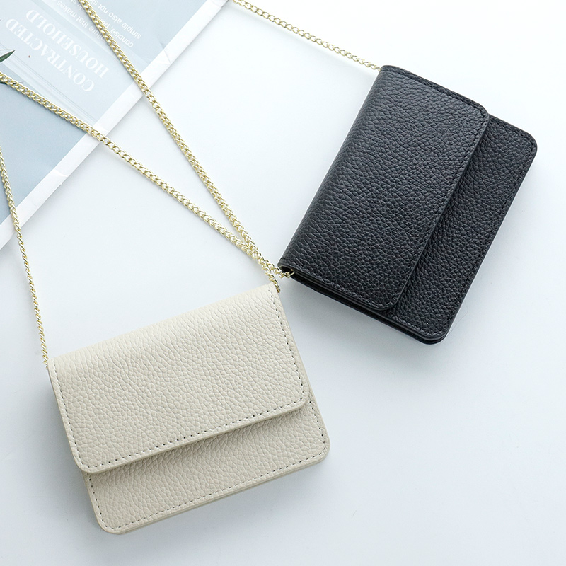 Letter Card Holder Wallets Money Bag Lanyard Chain Gift Card Slim Business Male