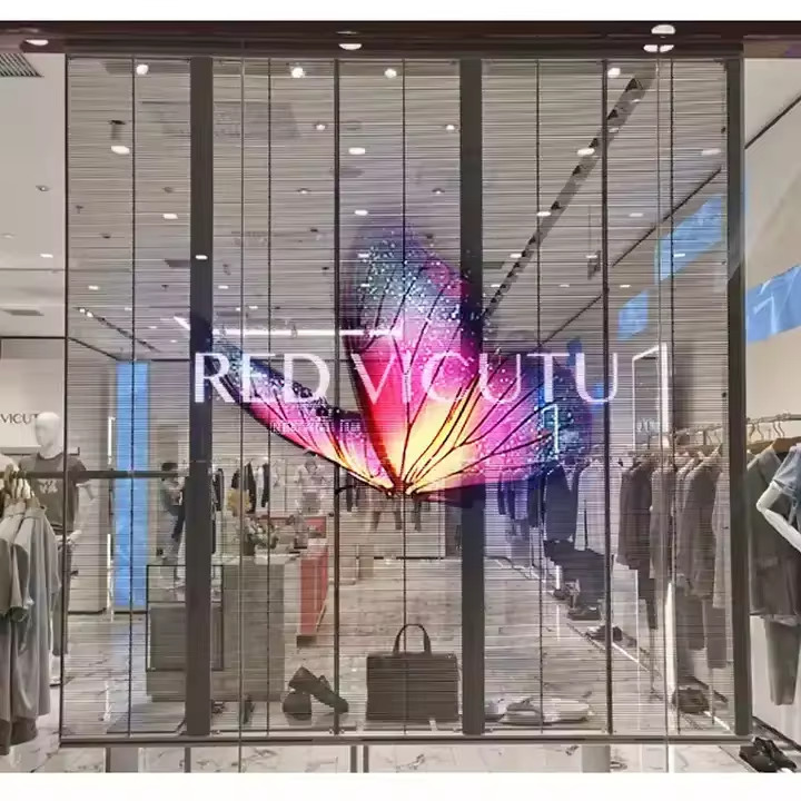 Transparent Led Display 3D Video Glass LED Commercial Advertisement Transparent Display