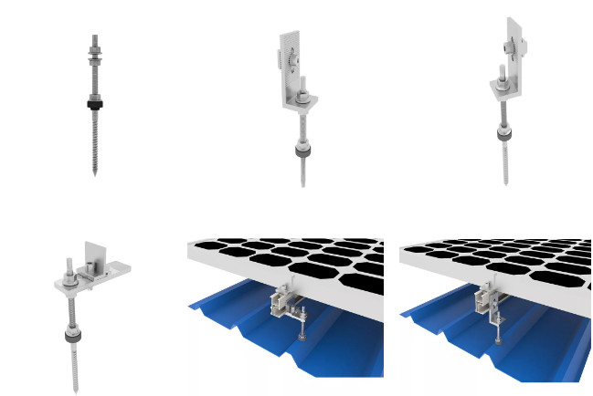 Al6005 T5 Solar Tile Roof Hook For Various Metal Roof Solar System Installation