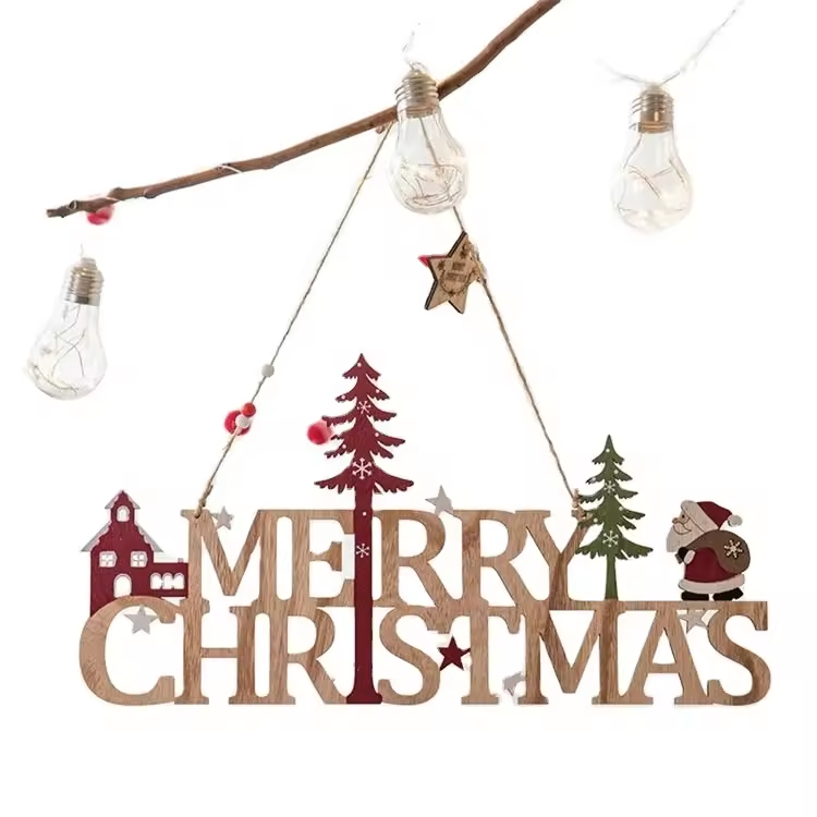Customized Christmas tree hangings Wooden Christmas decorations Home party hangings