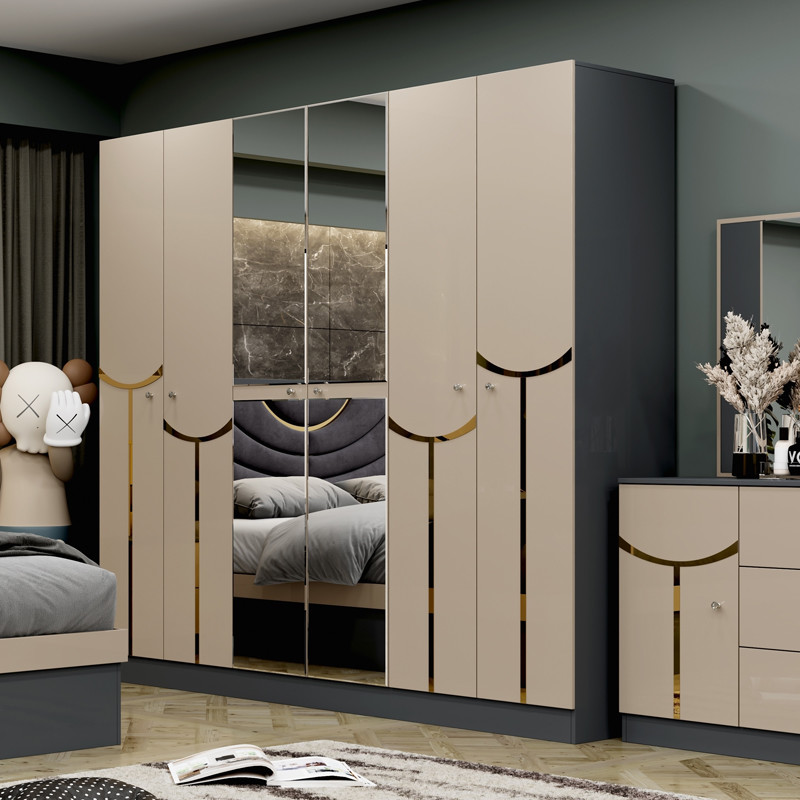 Wholesale Cheap Luxury Wood Frame Double King Size Bed Set Modern Home Turkish Wooden MDF Full Bedroom Sets Furniture