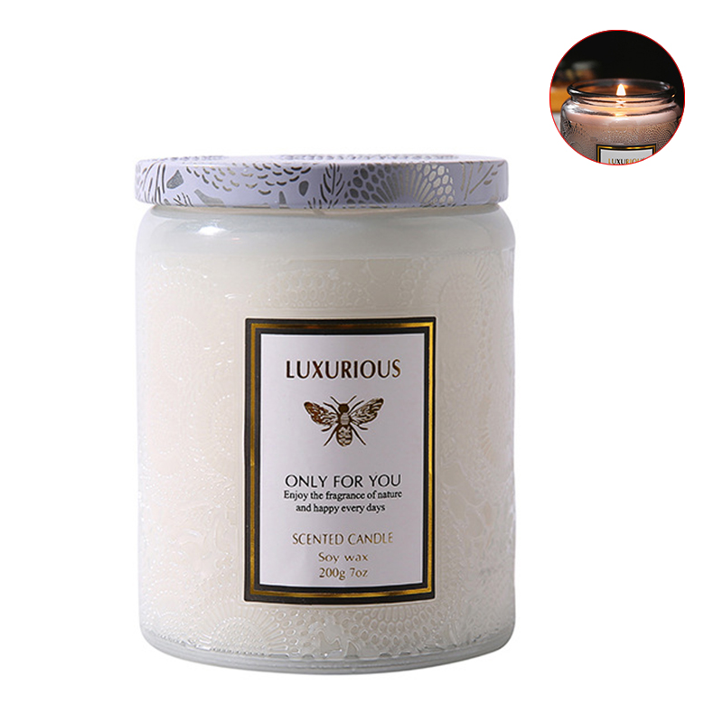 Tapered Vegan Soy Candles Scented 20cm Height In Amber Glass Jar
