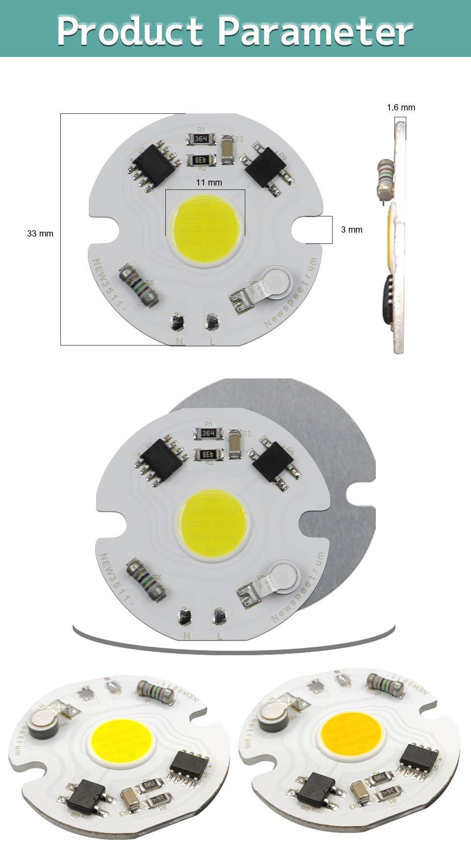 Shockproof Cob Chip On Board Matrix AC 220V Unmanned Driving