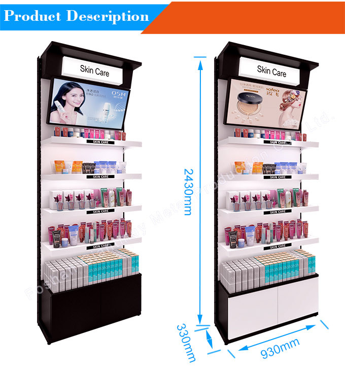 Makeup Nail Polish Storage Cosmetics Display Stand With Lights