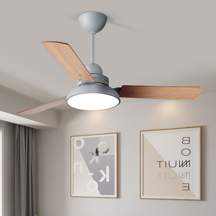 48'' Wood Blade Black White Green Grey Body Fan with Light