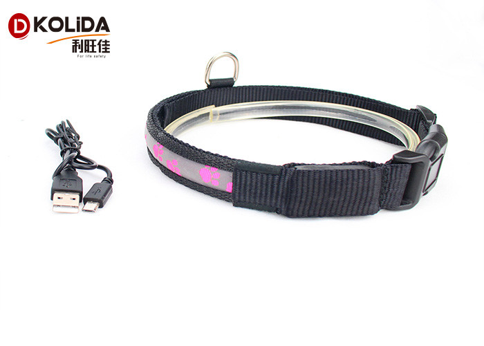 Reflective USB Rechargeable LED Dog Collar For Small / Medium Dog Cat Collar