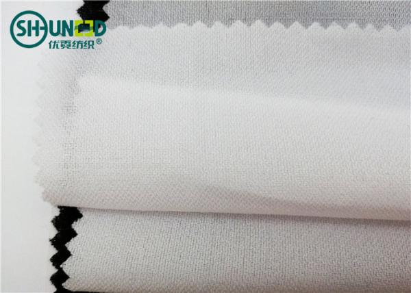 Quality 100% Polyester Fusible Woven Interlining Broken Twill Weave For Men / Women' S Wear for sale