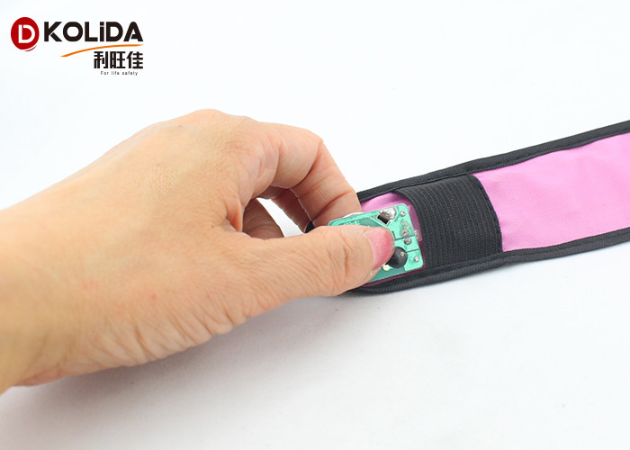 Night Reflective Belt Strap Flashing Led Safety Armband Pink / Blue For Running