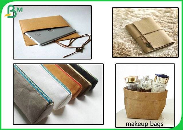 0.3mm 0.55mm Thickness Washable Kraft Fabric For Bags Making 
