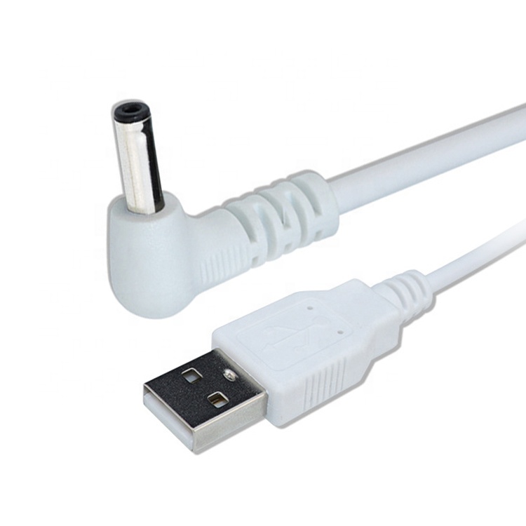 White Black 90 Degree Angle 5.5x2.1mm 5.5x2.5mm 1.35x3.5mm USB to DC Power Cable