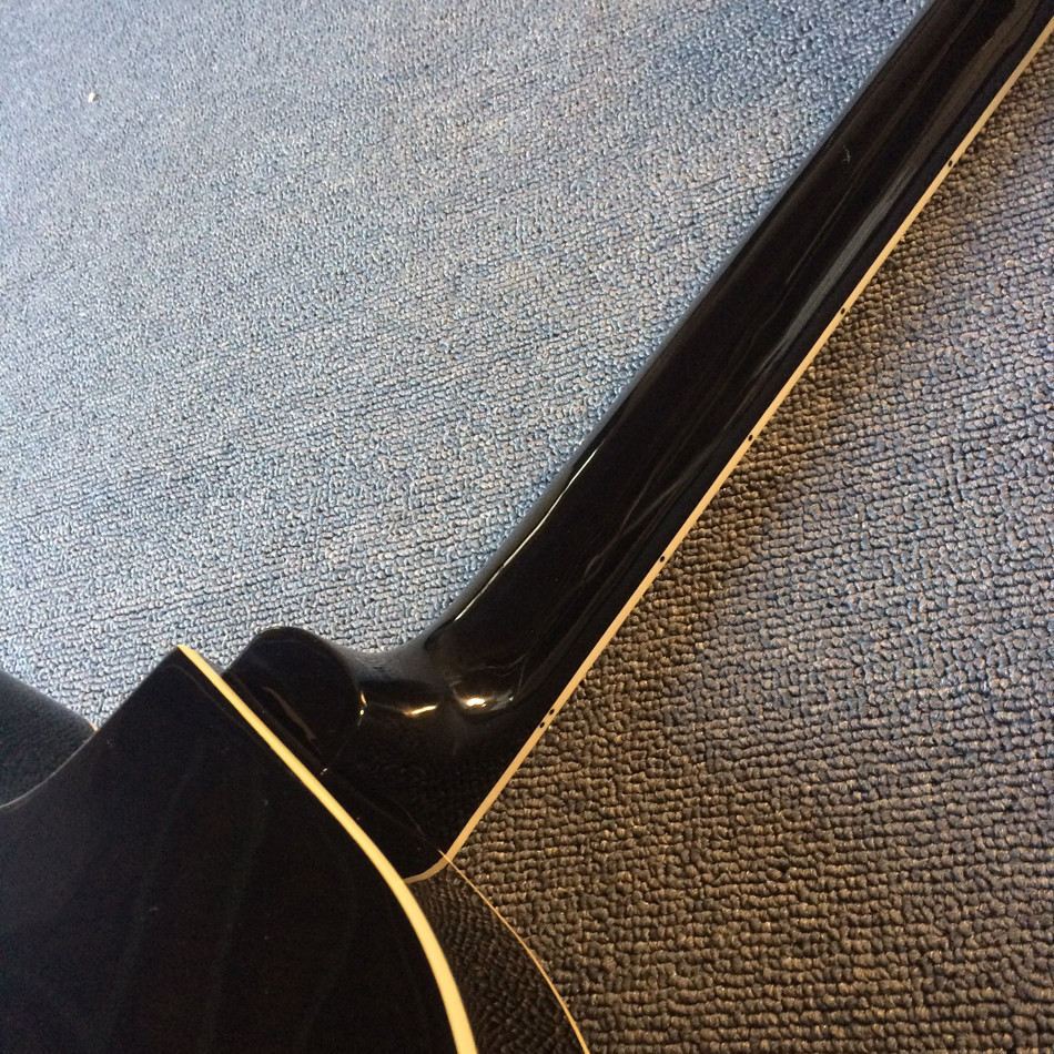 Hollow body jazz electric guitar,Double F hole, tremolo system, black high quality jazz guitar