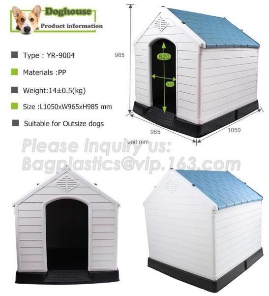 New Style Outdoor Breathless Removable Dog House Plastic Three Sizes Plastic Dog