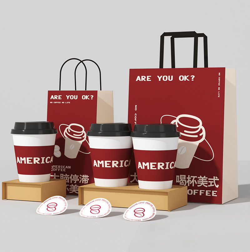 Custom Printed Coffee Takeaway Packaging Kraft Paper Food Bags with Luxury Appearance