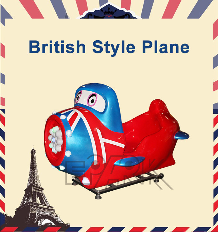 Amusement Arcade British Style Plane Kiddie Ride Machine Coin Operated
