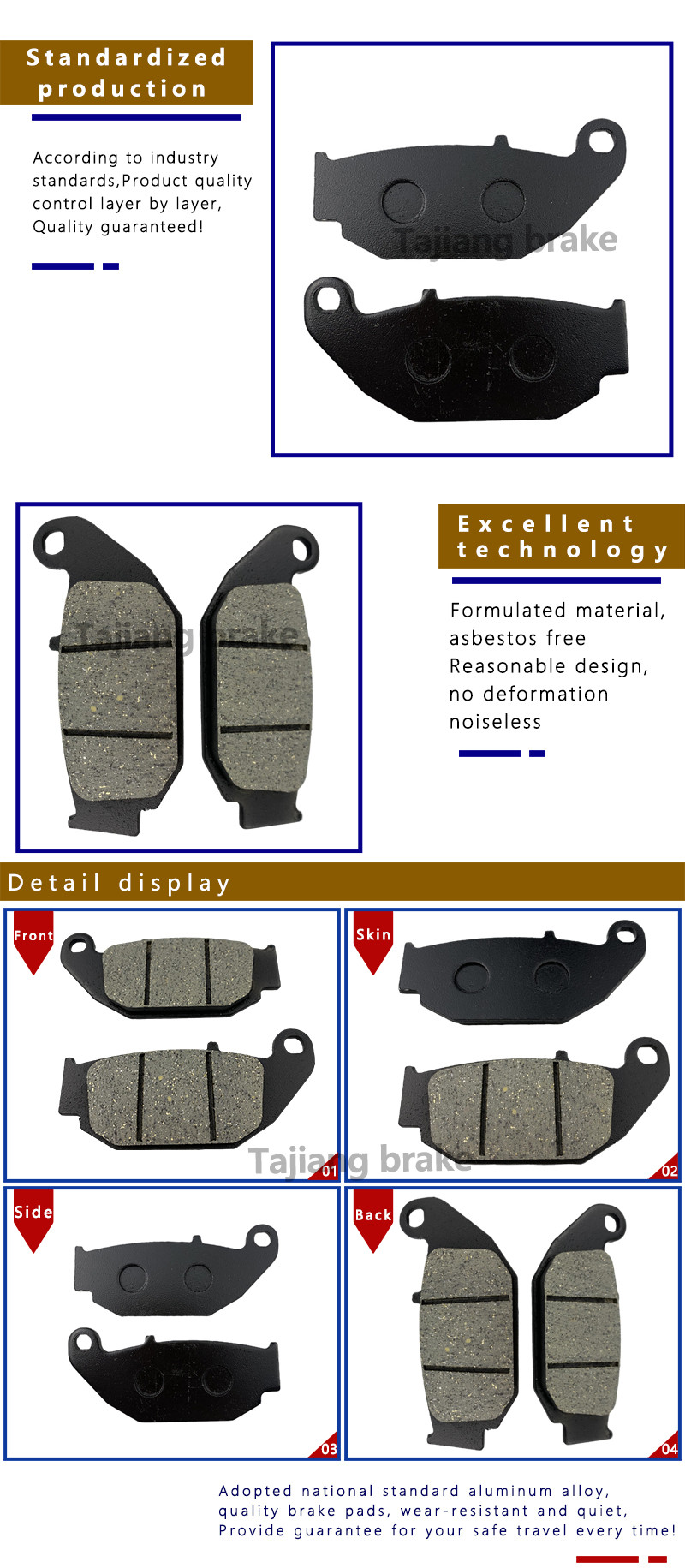 Fa629 Euro Motor Bike Brake Pads For Benelli TNT125 Honda Crf250 CBF 250 Honda Crf 300 CB 125 Cbf 150 CB300