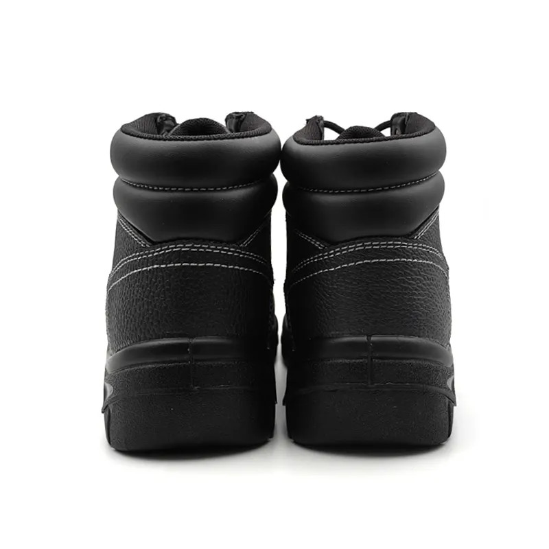 Middle Cut Cow Leather Safety Boots Black Safety Shoes S3 Standard