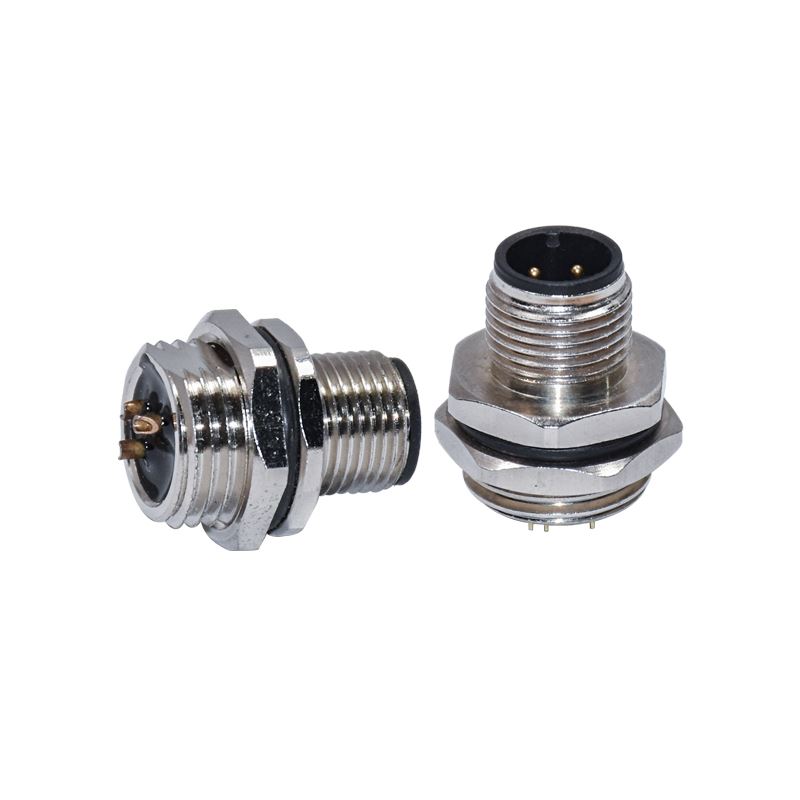 M12 CuZn AWG24 Welded Flange Male Connector 3 PIN 4A PA
