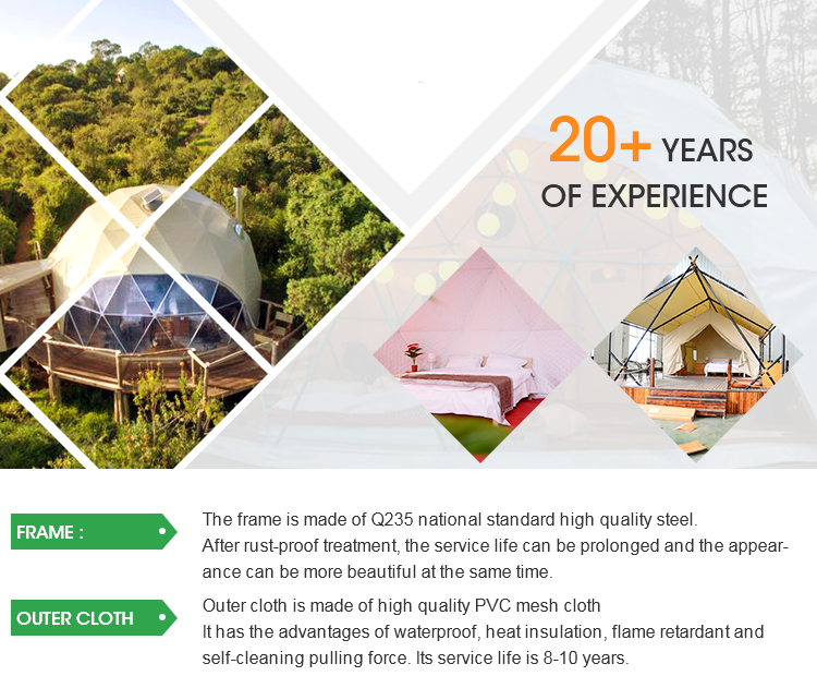 Soccer Diameter Luxury Resort 5M Geodesic Aluminum Igloo Tent