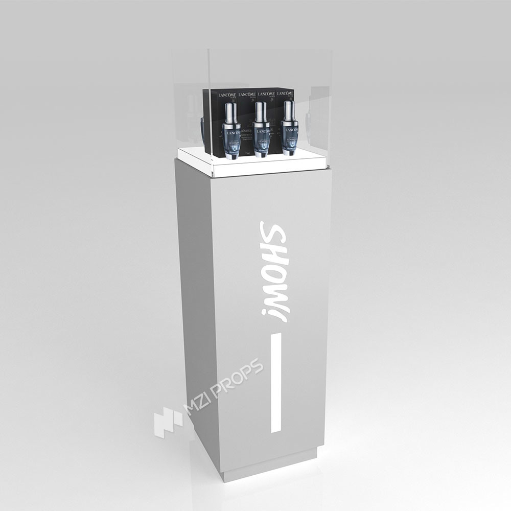 GDR05-JC04 Retail Display Rack with Laminated Board and Orange Acrylic Assembled Box for Luxury Retail