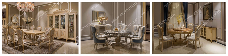 Dining table wood dining table sets round dining table 6 chairs LS-A613L-2