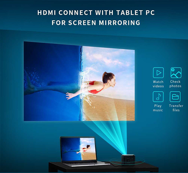 640*360 DLP LED Projector Entertainment Projector For Home Theater 2500mAh