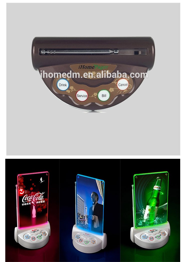 wireless hotel waiters buzzer systems call button and monitor