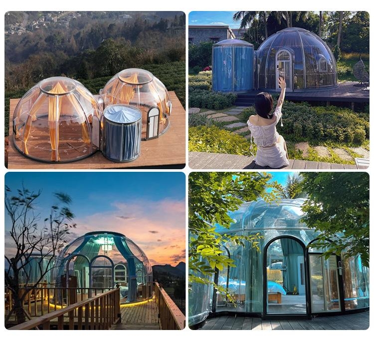PC Outdoor Bubble House Combination for Camping Hotel Homestay Bar and Transparent Yurt Tent