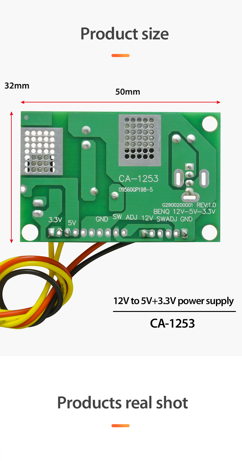 LCD LED TV Voltage Conversion Power Supply 12V to 5V 3.3V DC-DC Step-Down Power Board
