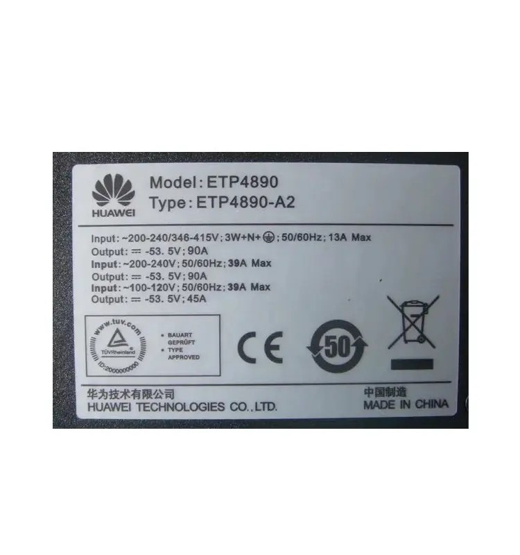Huawei ETP4890-A2 Embedded High-Frequency Communication Switching Power Supply AC To DC 48V90A Configuration R4830G