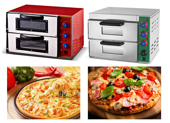 2 Decks Home Kitchen Toaster Mini Pizza Oven Electric Bread Maker 3KW For Bakery With Viewing Window