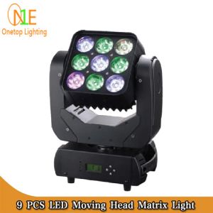 High brighness 4 in 1 Mini Moving Head Beam Light 9pcs 10W RGBW LED Matrix Pixel