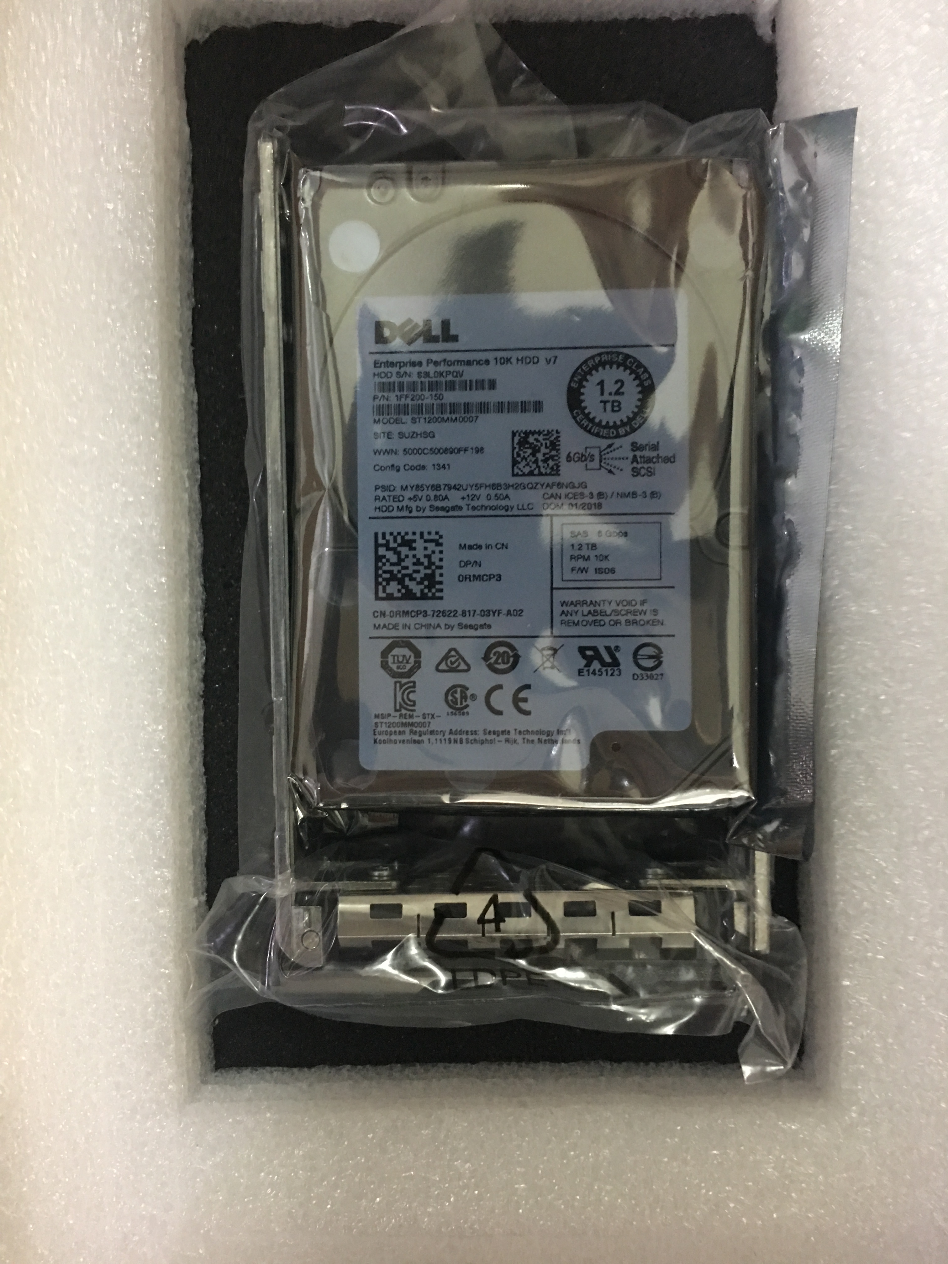 Used Internal 1.2TB 10K 2.5'' SAS 0RMCP3 32MB 10000rpm Server Hard Drives ST1200MM0007