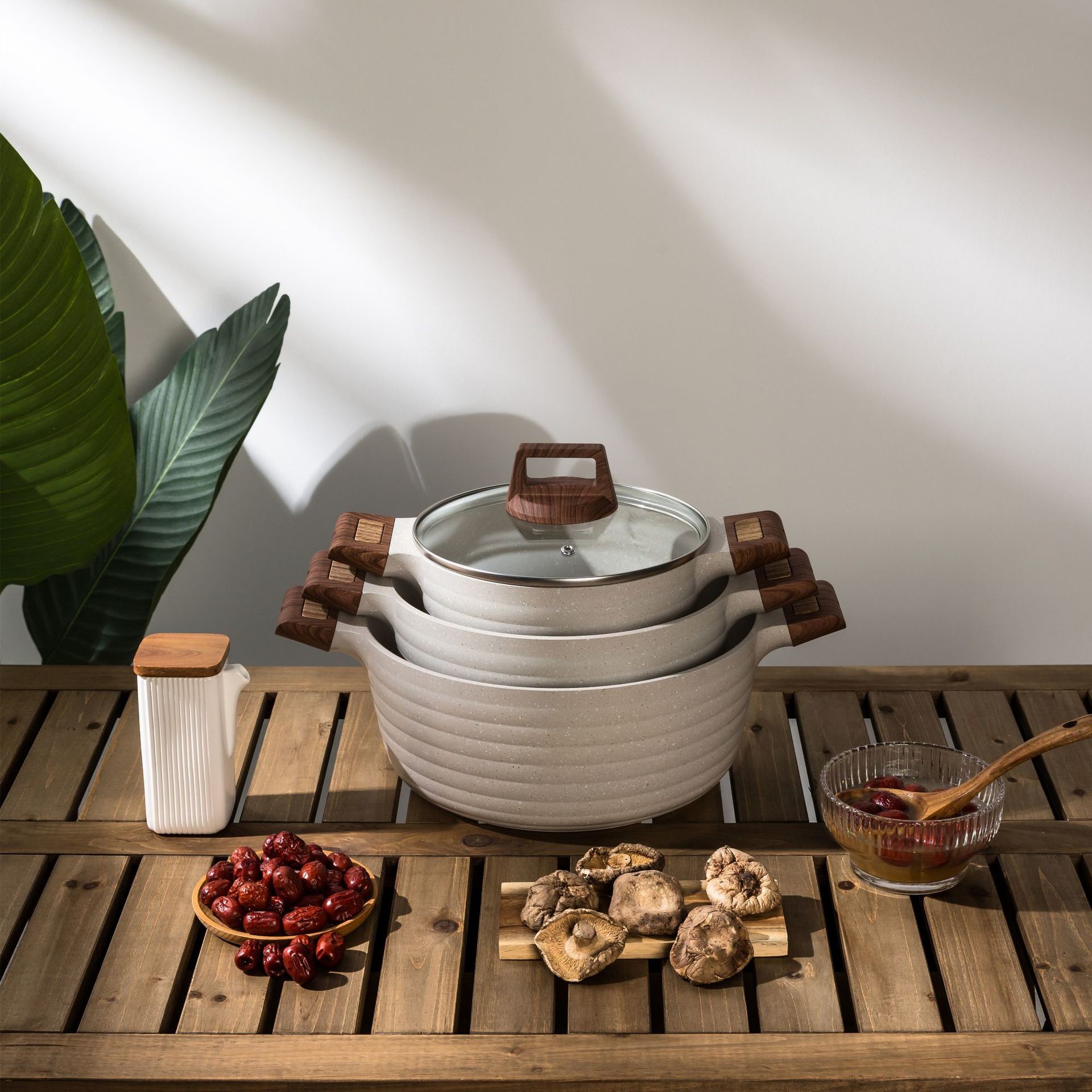 Custom Non-Stick Aluminum Stockpots With Lid Medical Stone Coating