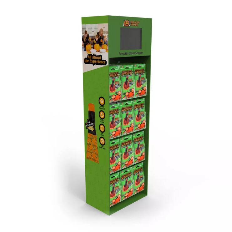 Pop Sales Retail Custom Cardboard Hook Display With LCD Screen