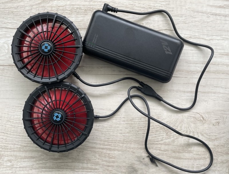 Air Conditioned Jacket Cooling Fan Battery 12v 20000mAh High Speed 10H Working Time
