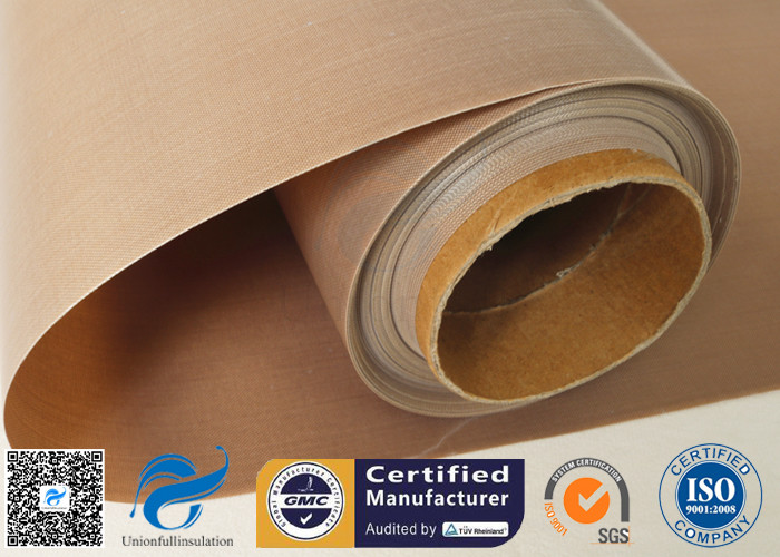 0.16MM Brown PTFE Coated Fiberglass Fabric Non Stick PTFE BBQ Grill Mat Materials