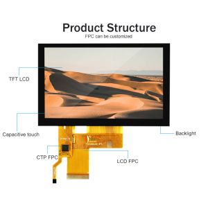 5 Inch Ips Tft Lcd Display Transmissive Screen 24 Bit RGB Interface 800*480 View
