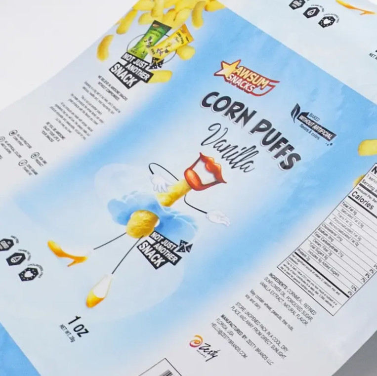 Custom Foil Laminated Aluminum Plastic Food Flexible Packaging Film Roll Sachet For Taro Tomatto Potato Chips Packaging