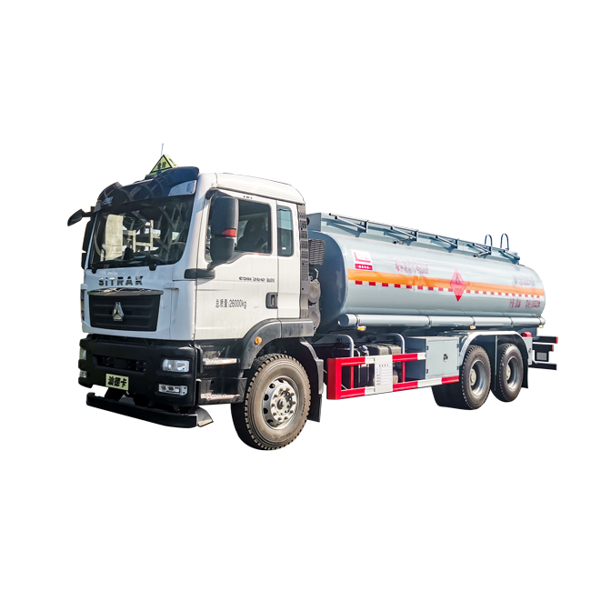 15.4CBM Chemical Tanker Truck With Pump , HOWO 6x4 Oil Tank Truck Euro 3