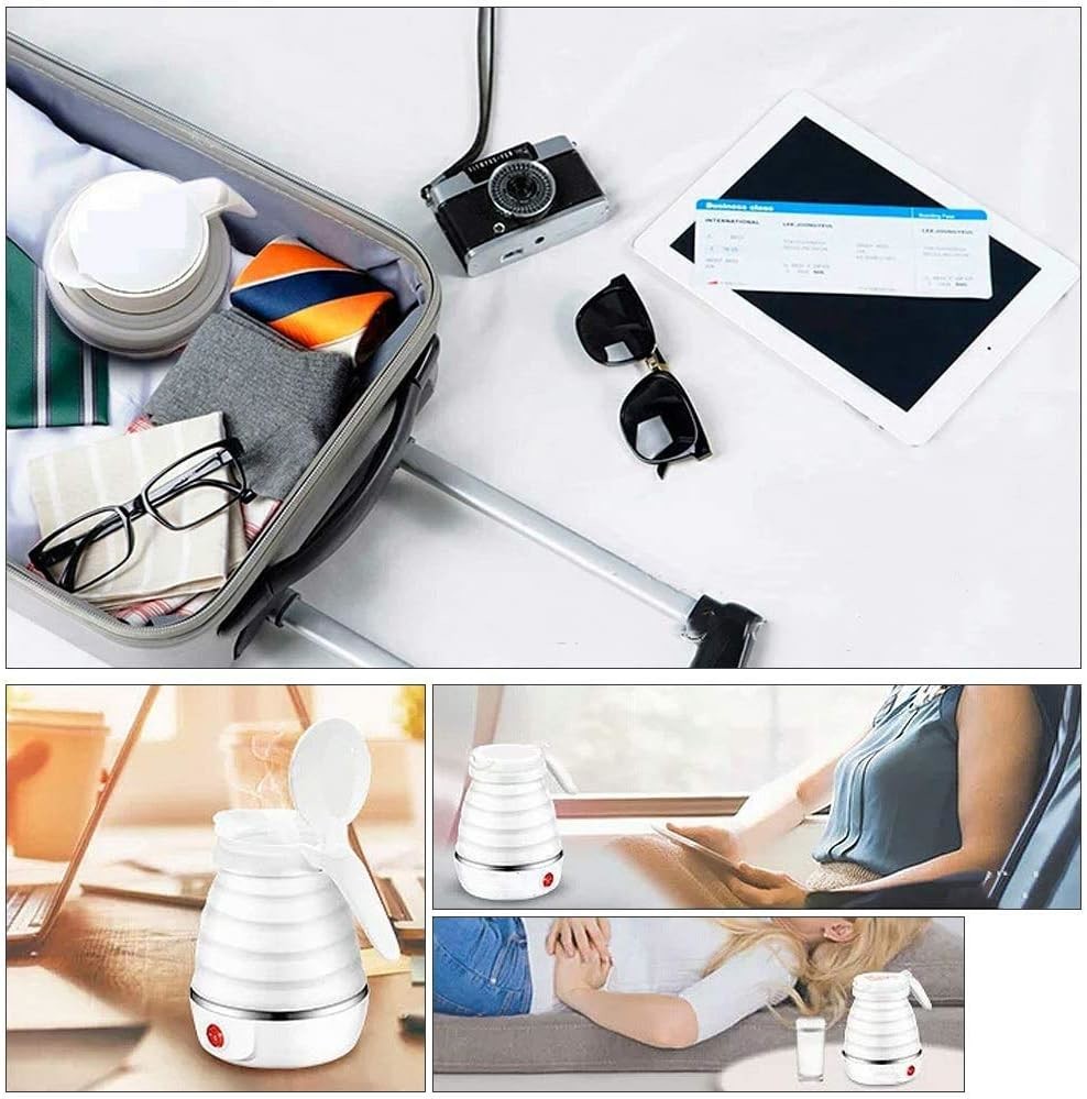 Collapsible Electric Kettle for Coffee Tea Travel Foldable Water Boiler Fast Boiling 600ml
