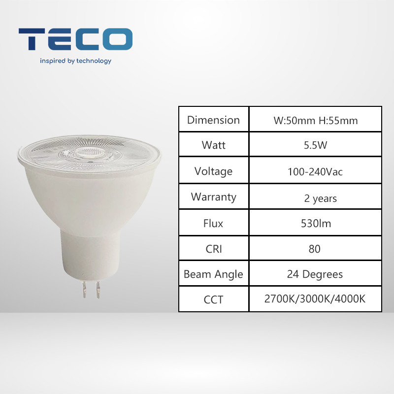 230V Warm White MR16 LED Bulbs 6000K Non Dimmable Gu5.3 Spotlight Bulbs