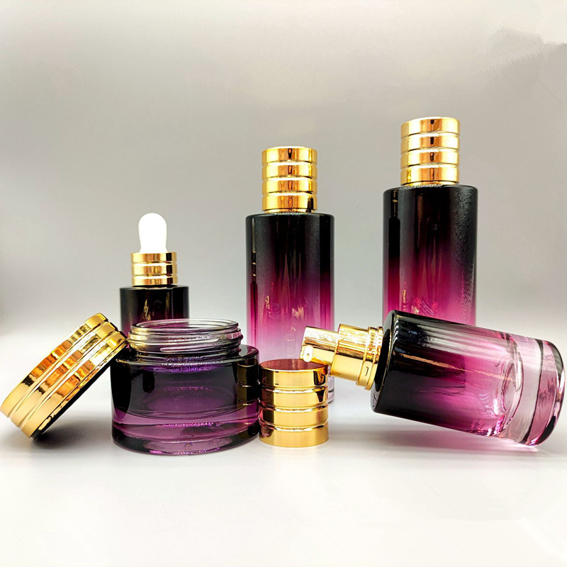 Shockproof Cosmetic Glass Bottles Hot Stamping Face Cream Glass Bottle