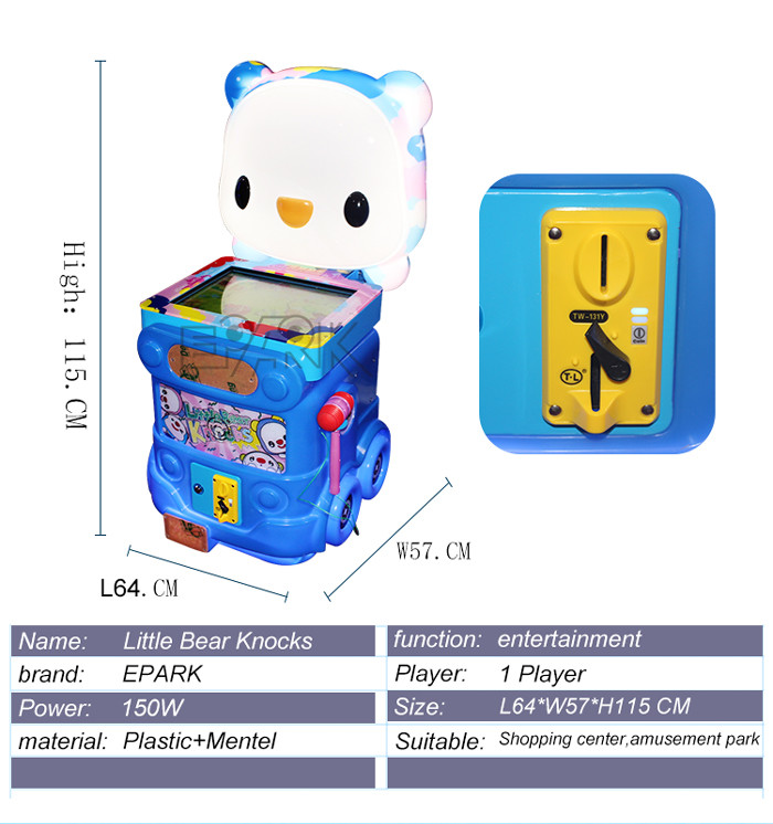 Kids Hit Hammer Video Game Coin Operated Arcade Machine For Booth Business