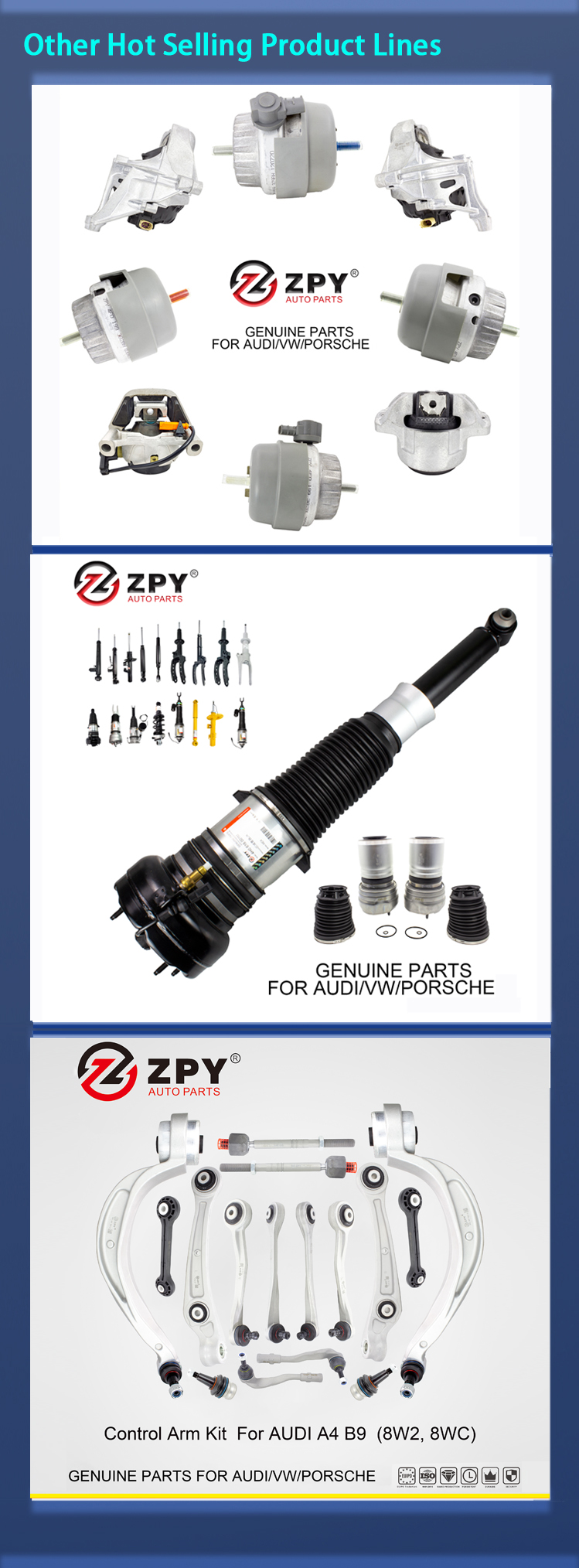 ZPY Brand Wholesale Auto Parts BRAND NEW Audi Q5 8R Models with Dynamic Steering Power Steering Pump 8R0145155D