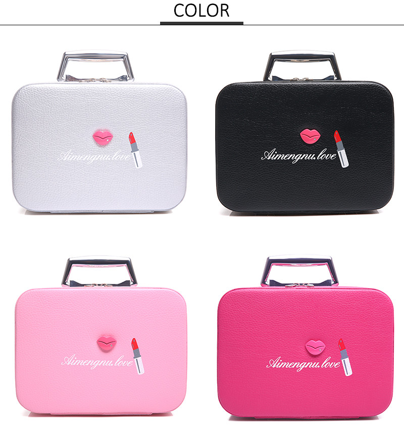 Travel Portable Makeup Bag Stylish Pu Cosmetic Bag